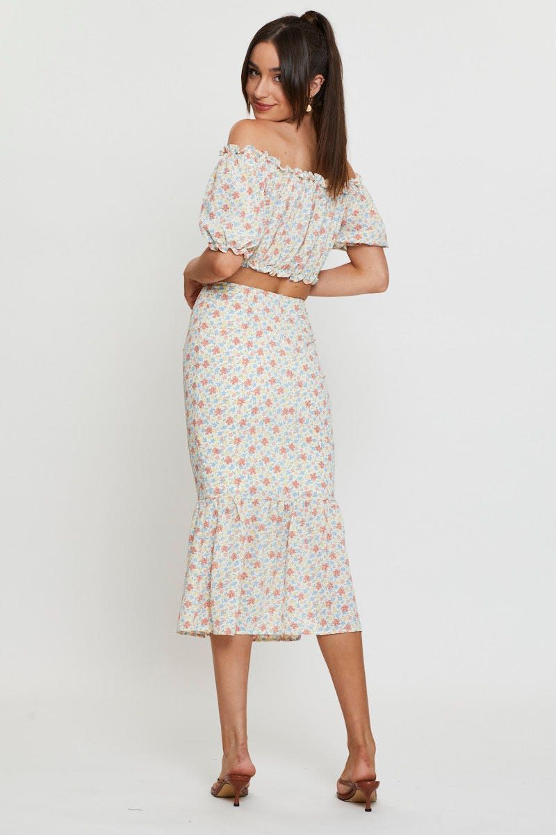 Print Midi Skirt High Waist sold by Ally Fashion product image thumbnail 5