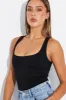 Black Tank Top Scoop Neck Seamless sold by Ally Fashion