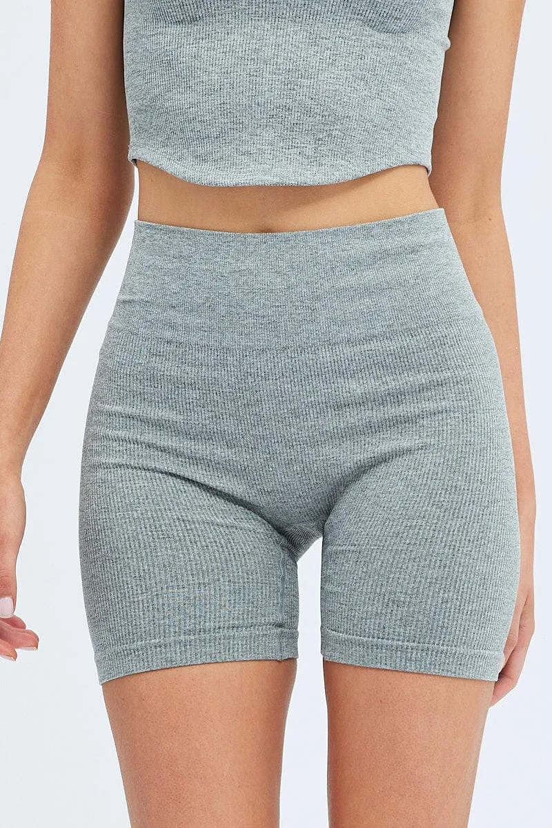 Grey Bike Shorts Seamless sold by Ally Fashion product image thumbnail 2