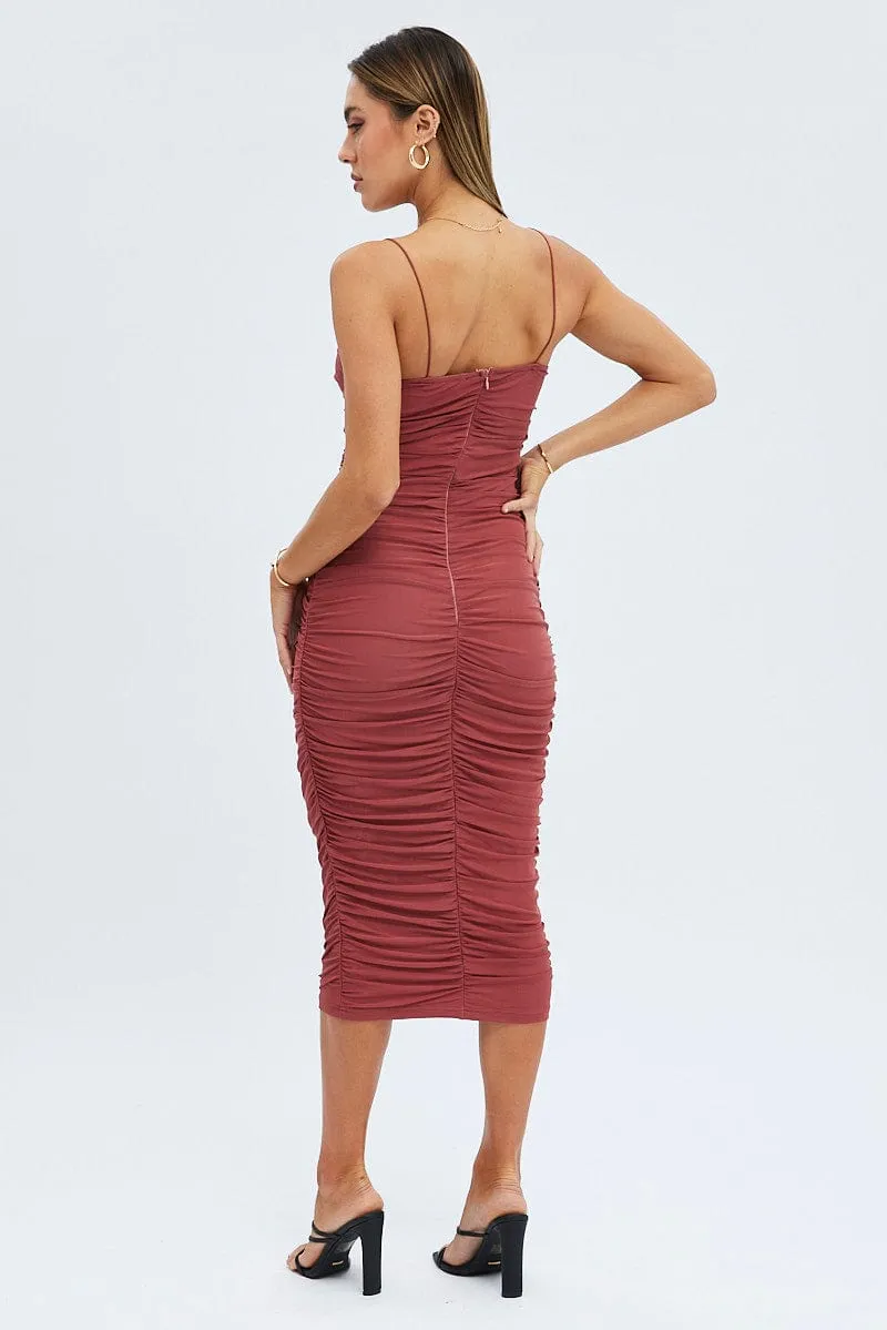 Purple Bodycon Dress Rushed Midi Mesh sold by Ally Fashion product image thumbnail 5