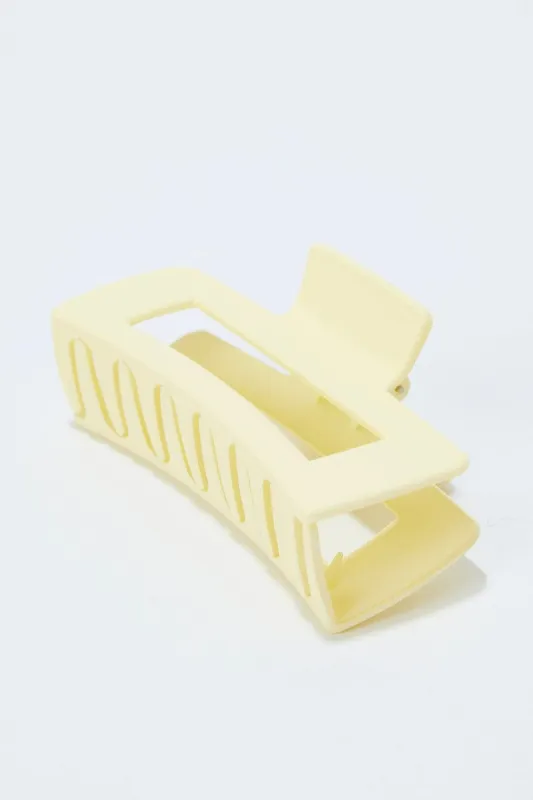 Yellow Large Rectangle Claw Clip sold by Ally Fashion