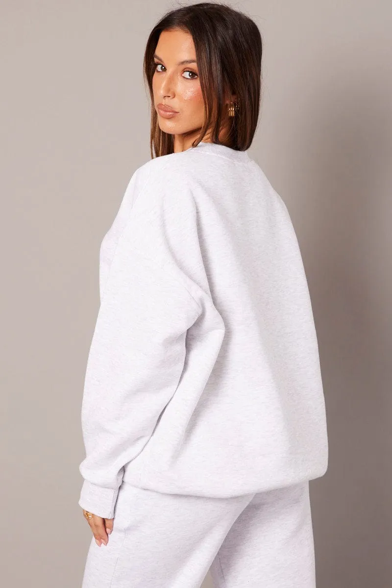 Grey Graphic Sweater Long Sleeve sold by Ally Fashion product image thumbnail 4