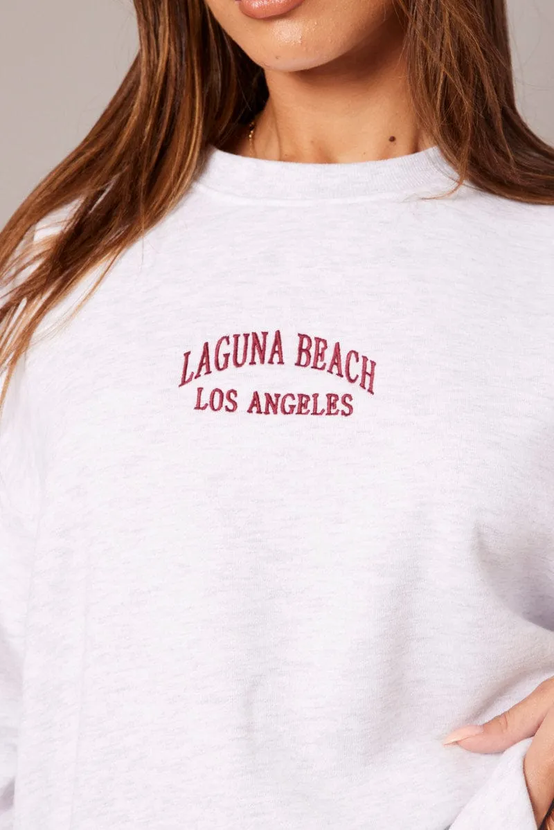 Grey Graphic Sweater Long Sleeve sold by Ally Fashion product image thumbnail 5