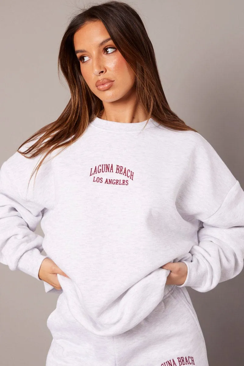 Grey Graphic Sweater Long Sleeve sold by Ally Fashion product image thumbnail 2