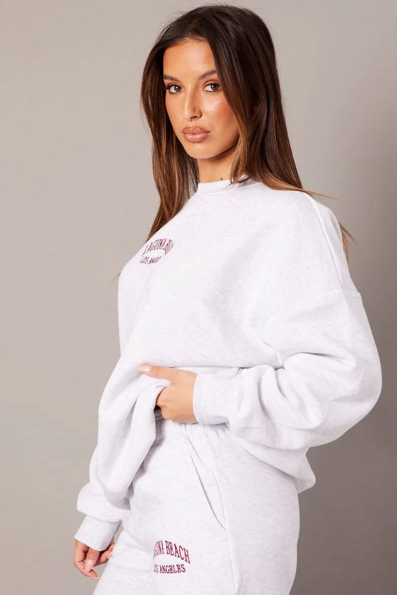 Grey Graphic Sweater Long Sleeve sold by Ally Fashion product image thumbnail 3