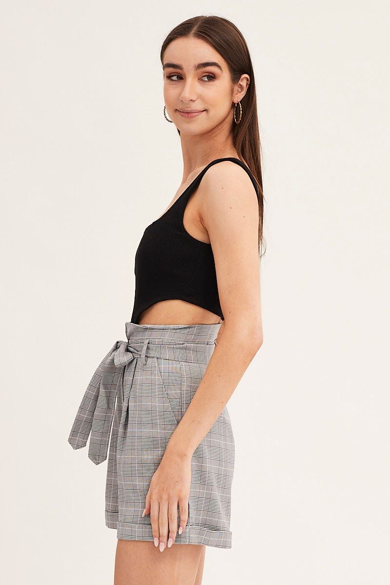 Check Shorts Paper Bag Waist sold by Ally Fashion product image thumbnail 4