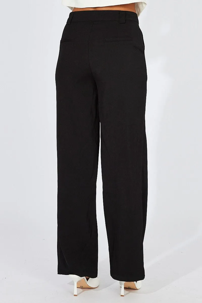 Black Wide Leg Pants High Rise sold by Ally Fashion product image thumbnail 5