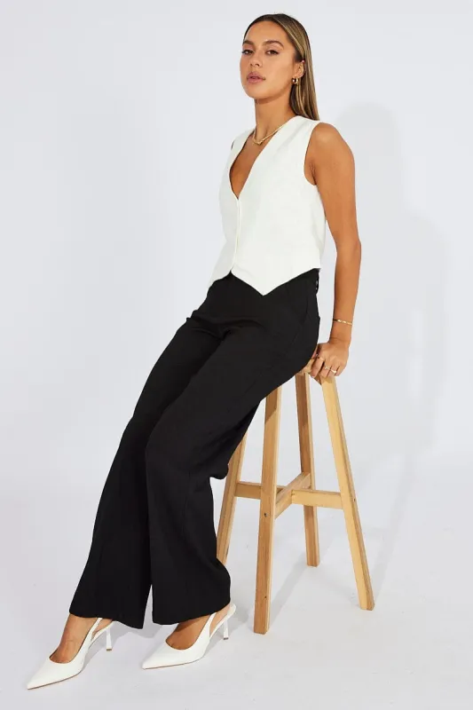 Black Wide Leg Pants High Rise sold by Ally Fashion
