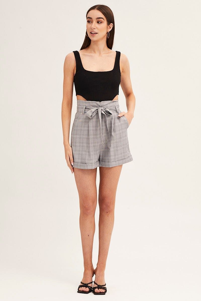 Check Shorts Paper Bag Waist sold by Ally Fashion product image thumbnail 3