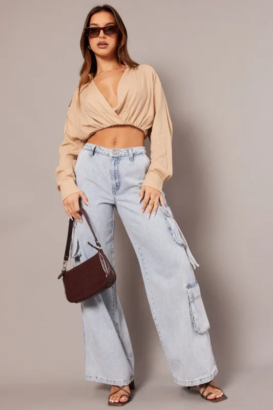 Denim Cargo Jean Mid Rise sold by Ally Fashion