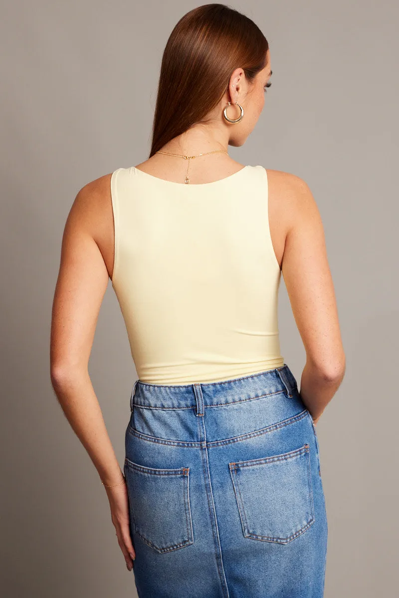 Yellow Supersoft Bodysuit Sleeveless sold by Ally Fashion product image thumbnail 5