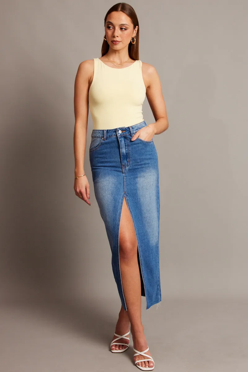 Yellow Supersoft Bodysuit Sleeveless sold by Ally Fashion product image thumbnail 2