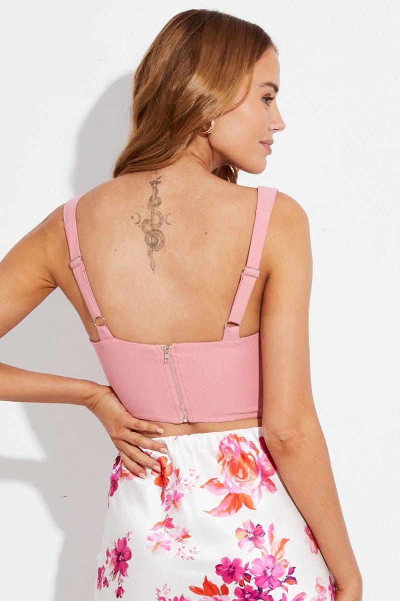 Pink Sleeveless Corset Top sold by Ally Fashion product image thumbnail 5