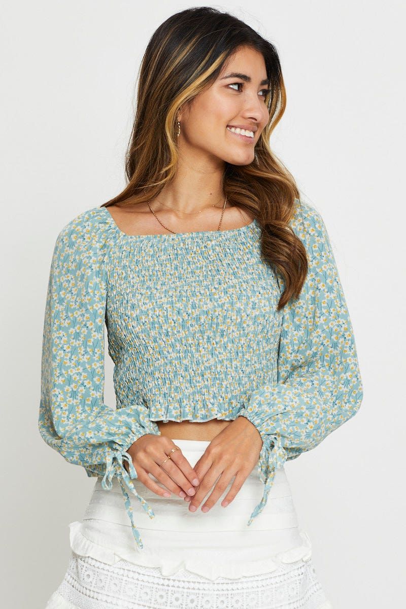 Print Crop Top Long Sleeve sold by Ally Fashion product image thumbnail 3