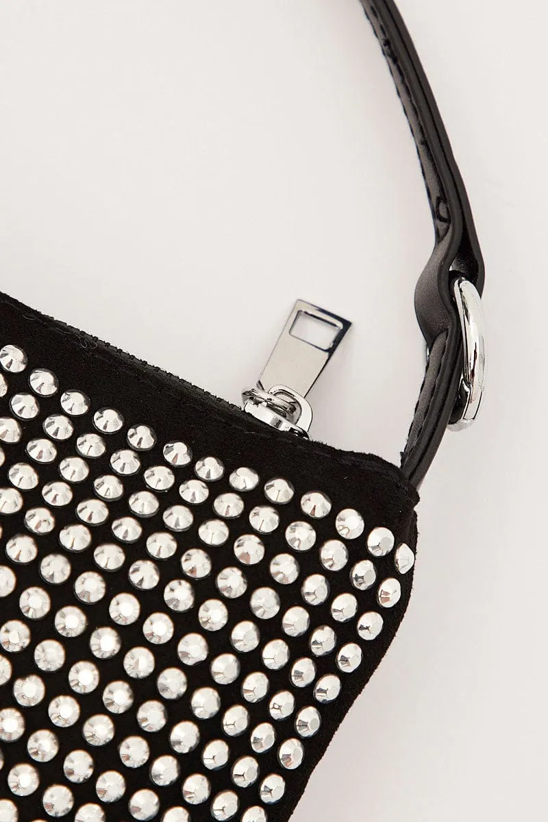 Silver Rhinestone Decor Shoulder Bag sold by Ally Fashion product image thumbnail 2
