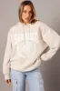 Beige Graphic Hoodie Sweater Long Sleeve sold by Ally Fashion