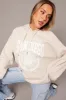 Beige Graphic Hoodie Sweater Long Sleeve sold by Ally Fashion