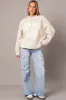 Beige Graphic Hoodie Sweater Long Sleeve sold by Ally Fashion