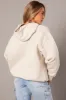 Beige Graphic Hoodie Sweater Long Sleeve sold by Ally Fashion