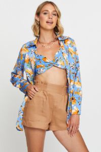Print Crop Shirts Long Sleeve sold by Ally Fashion