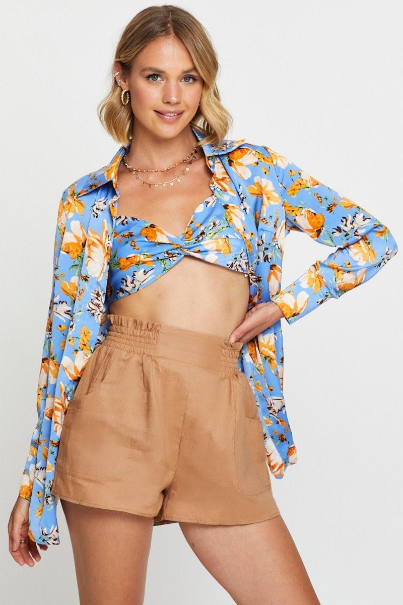 Print Crop Shirts Long Sleeve sold by Ally Fashion product image thumbnail 3