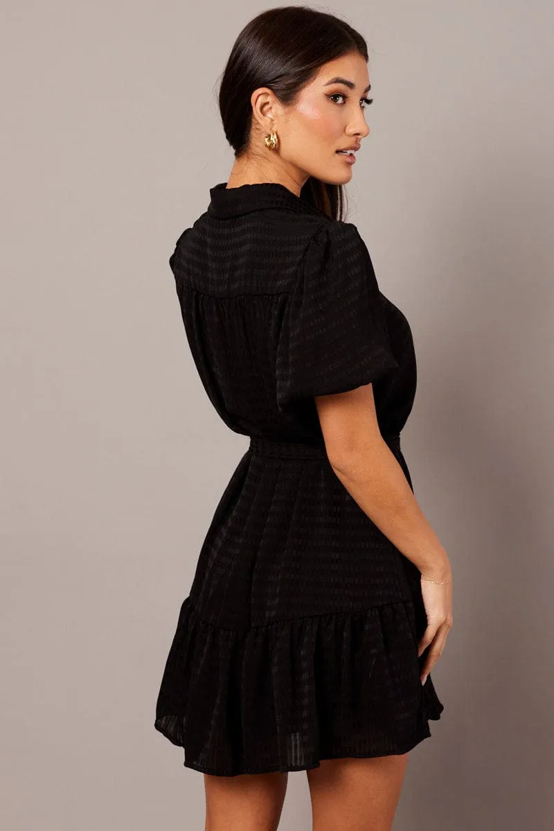 Black Fit And Flare Dress Short Sleeve Mini sold by Ally Fashion product image thumbnail 5