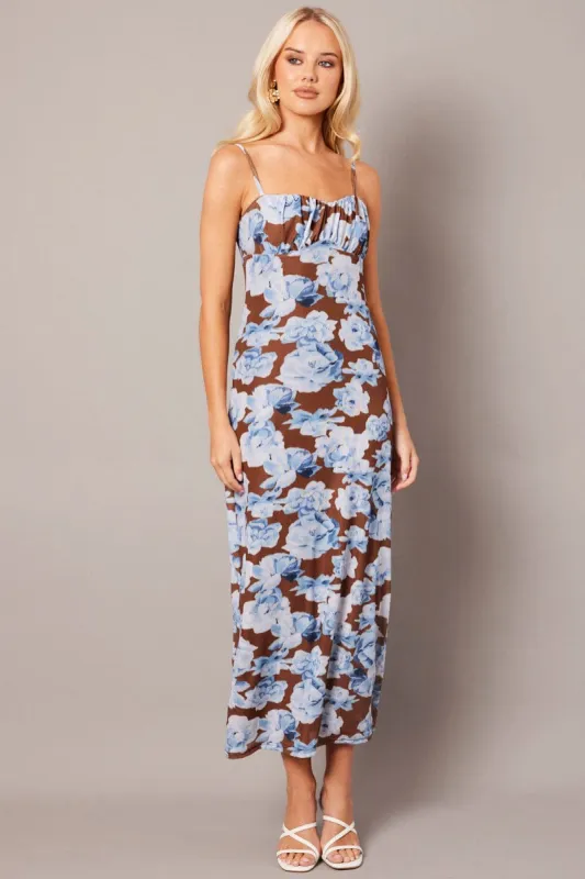 Multi Floral Bodycon Dress Singlet Midi sold by Ally Fashion