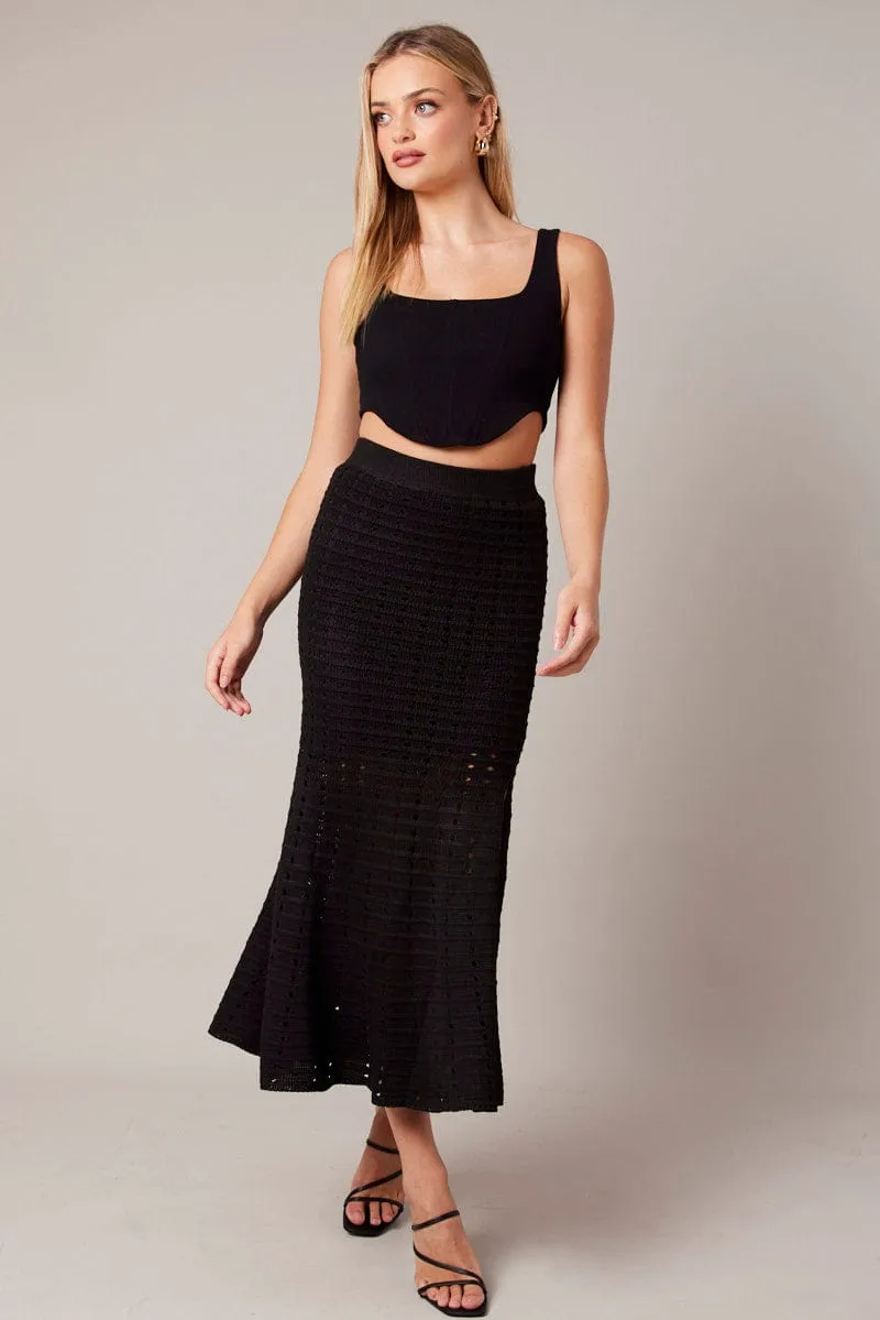Black Knit Skirt Crochet sold by Ally Fashion product image thumbnail 2