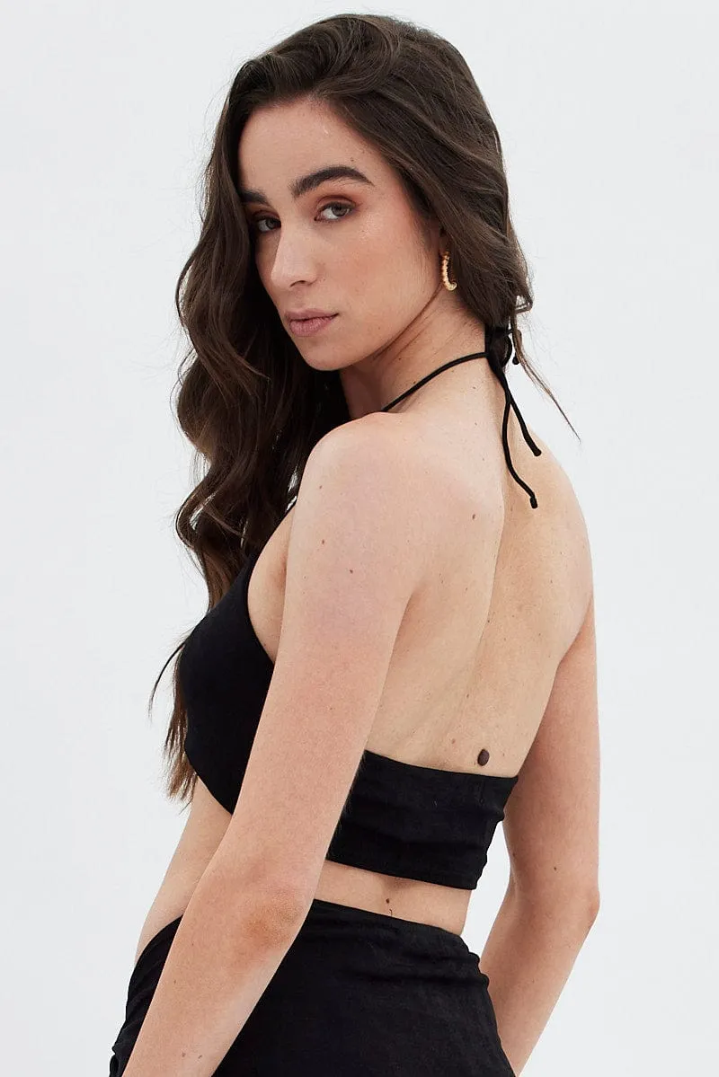 Black Halter Top sold by Ally Fashion product image thumbnail 5