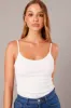 White Singlet Top Sleeveless Scoop Neck Lace Trim sold by Ally Fashion