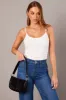 White Singlet Top Sleeveless Scoop Neck Lace Trim sold by Ally Fashion