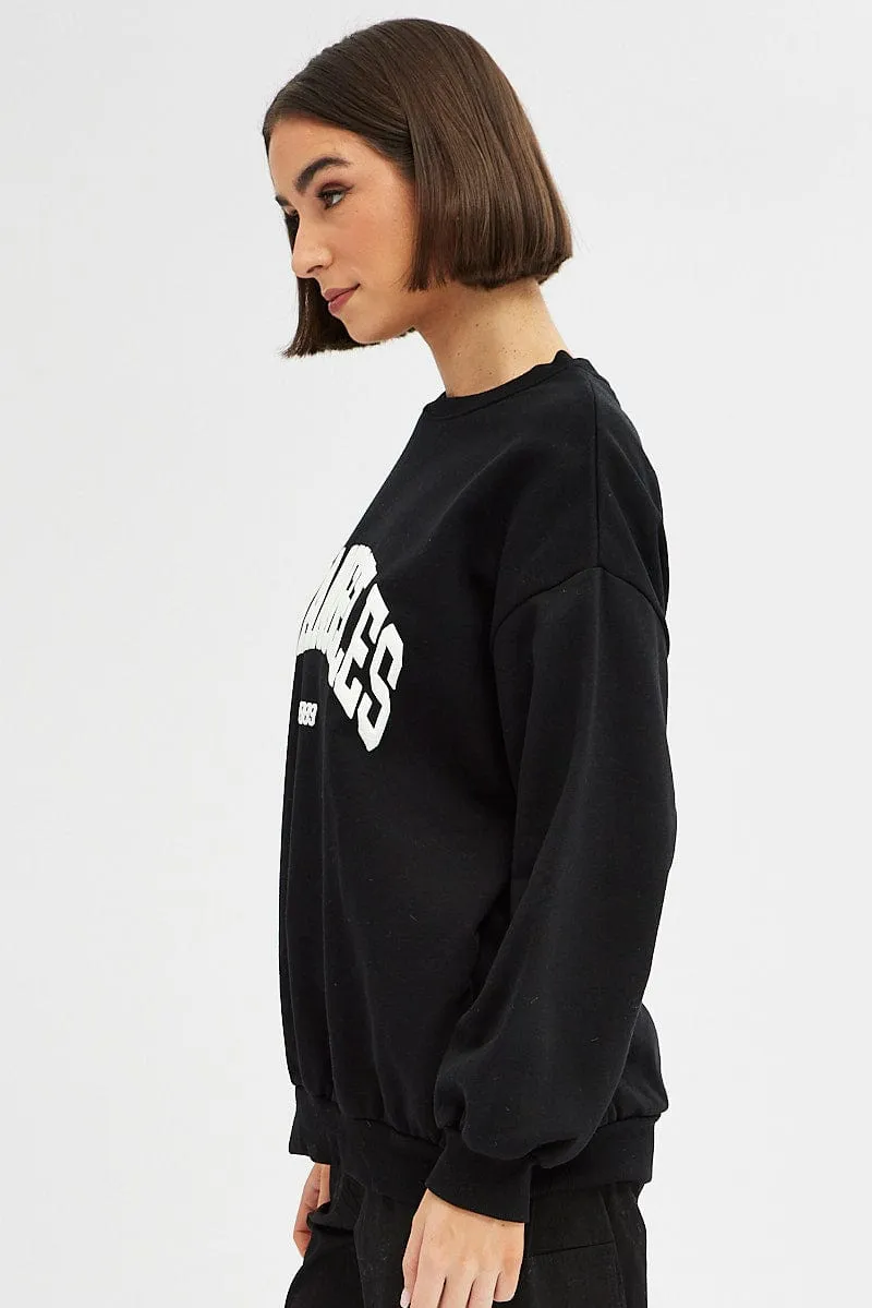 Black Graphic Sweater Long Sleeves sold by Ally Fashion product image thumbnail 4