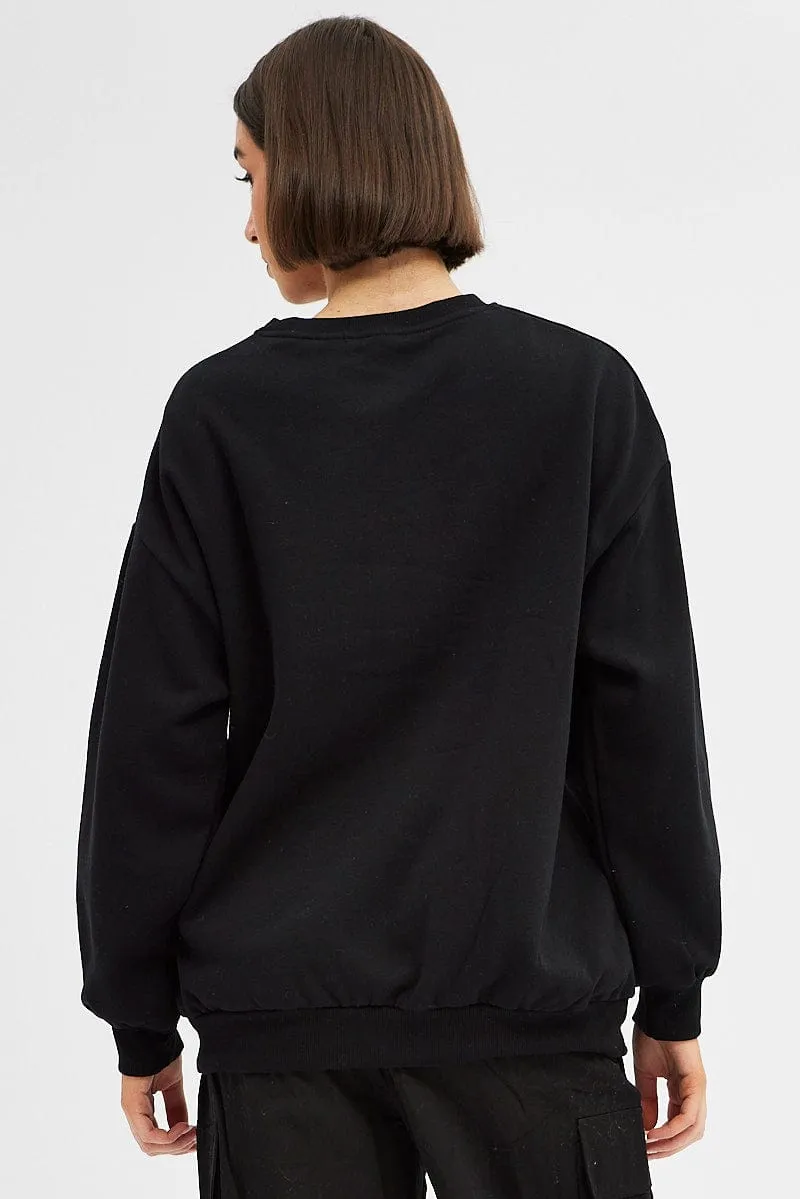 Black Graphic Sweater Long Sleeves sold by Ally Fashion product image thumbnail 5
