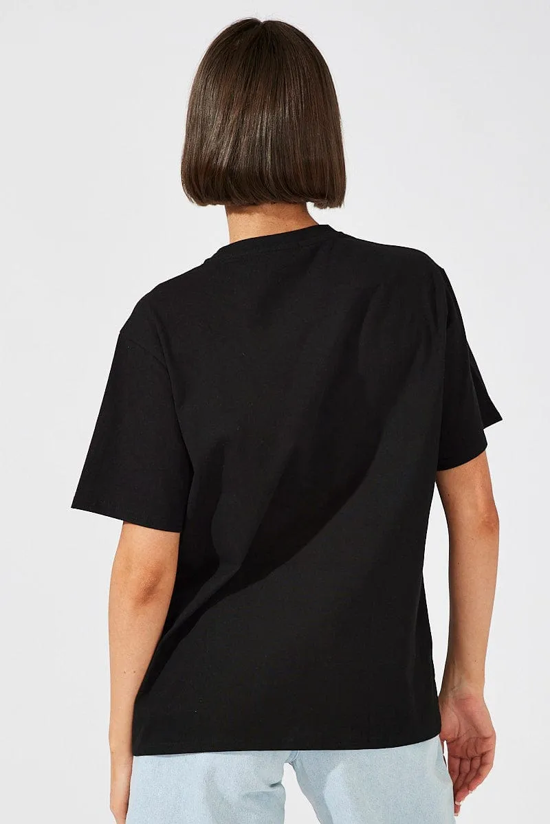 Black Oversized T Shirt Short Sleeve Crew Neck sold by Ally Fashion product image thumbnail 5