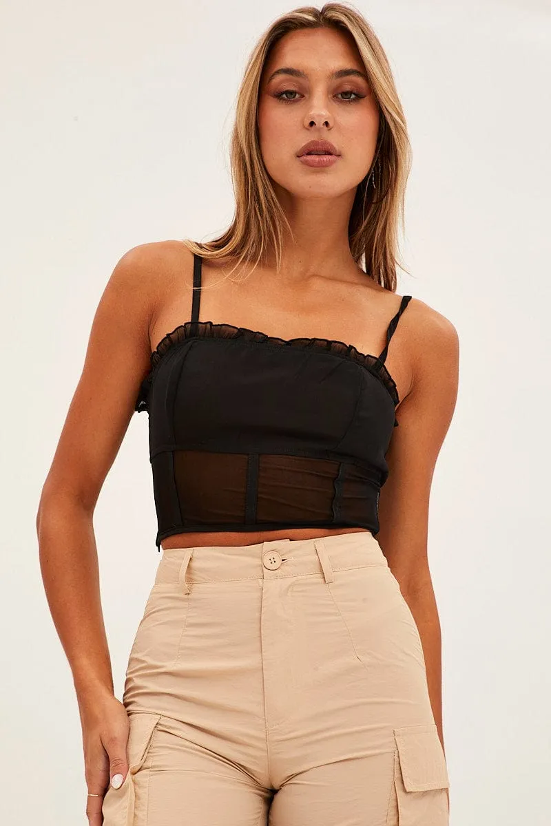 Black Sleeveless Cami Top sold by Ally Fashion product image thumbnail 3