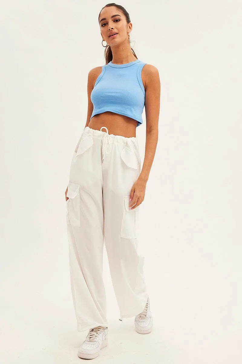 Blue Tank Top Sleeveless Crew Neck sold by Ally Fashion product image thumbnail 2