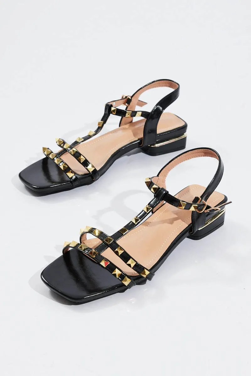 Black Studded Sandals sold by Ally Fashion
