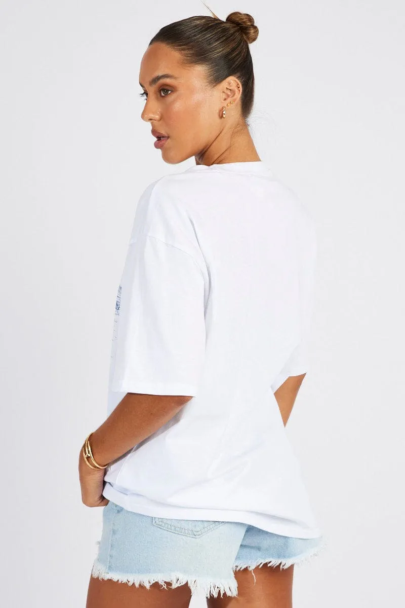 White Graphic Tee Short Sleeve sold by Ally Fashion product image thumbnail 5