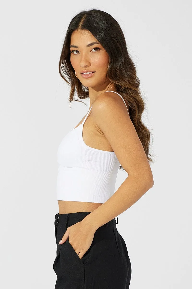 White Bralette Round Neck Seamless sold by Ally Fashion product image thumbnail 4