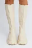 White Chunky Knee High Boots sold by Ally Fashion