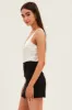 Black Mini Skirt High Rise Front Split sold by Ally Fashion
