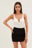 Black Mini Skirt High Rise Front Split sold by Ally Fashion