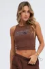 Brown Graphic Tee Crop Tank Top sold by Ally Fashion