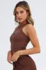 Brown Graphic Tee Crop Tank Top sold by Ally Fashion