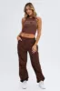 Brown Graphic Tee Crop Tank Top sold by Ally Fashion