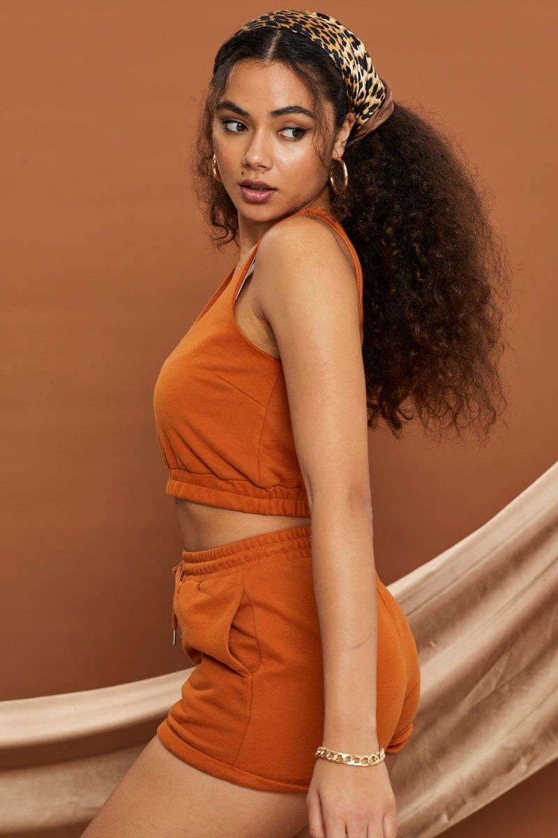 Beige Sweat Crop Top sold by Ally Fashion product image thumbnail 3