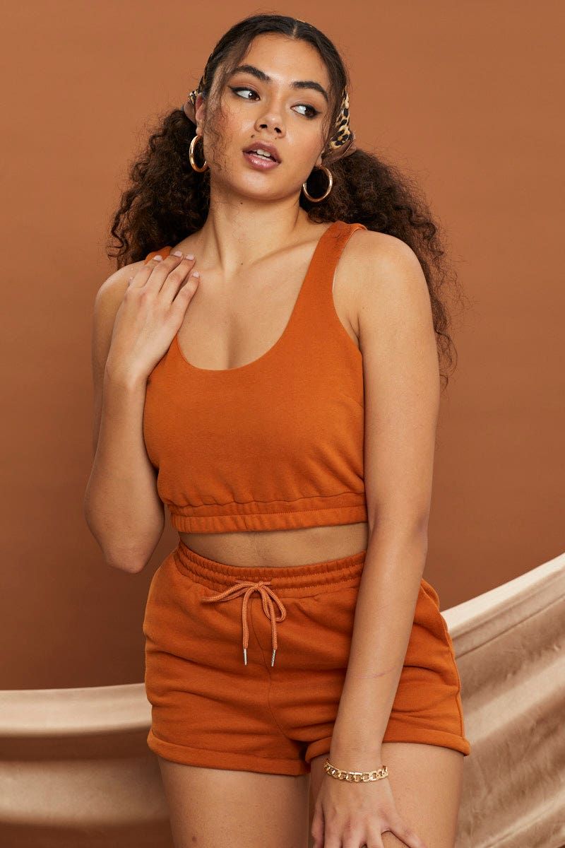 Beige Sweat Crop Top sold by Ally Fashion product image thumbnail 5