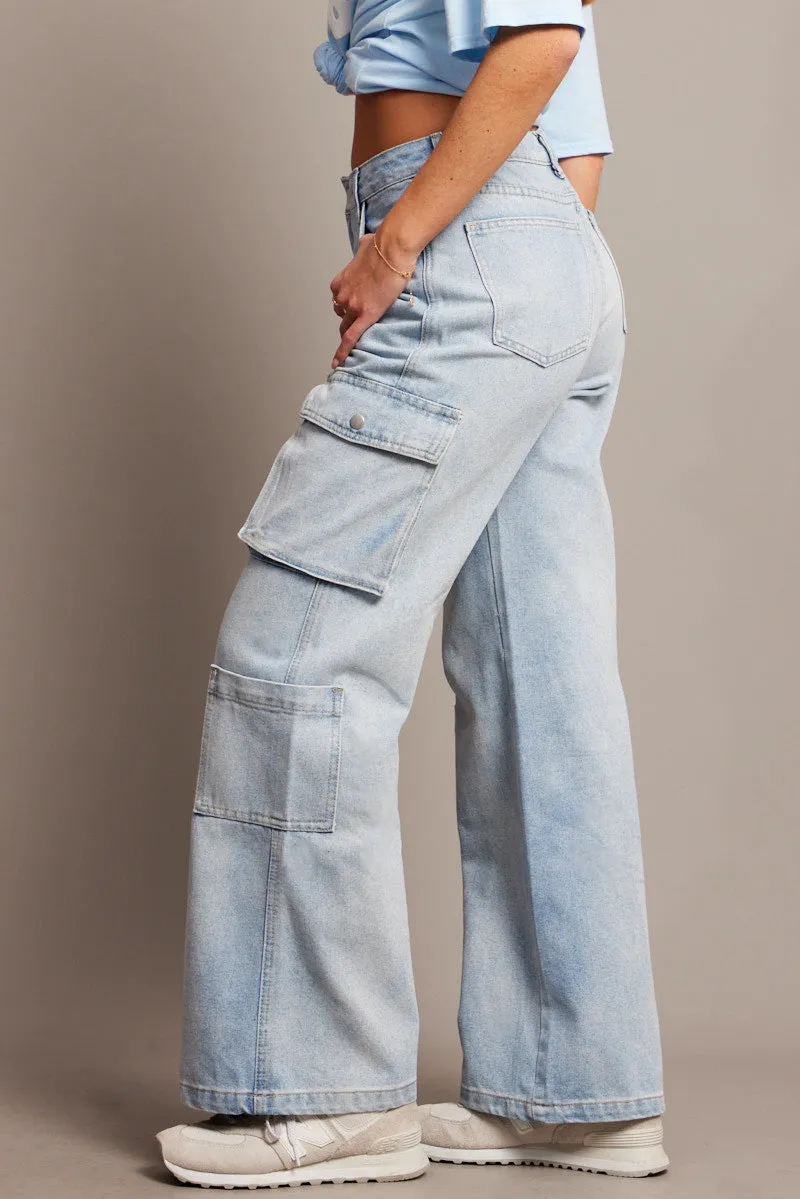 Denim Cargo Jean High Rise sold by Ally Fashion product image thumbnail 4