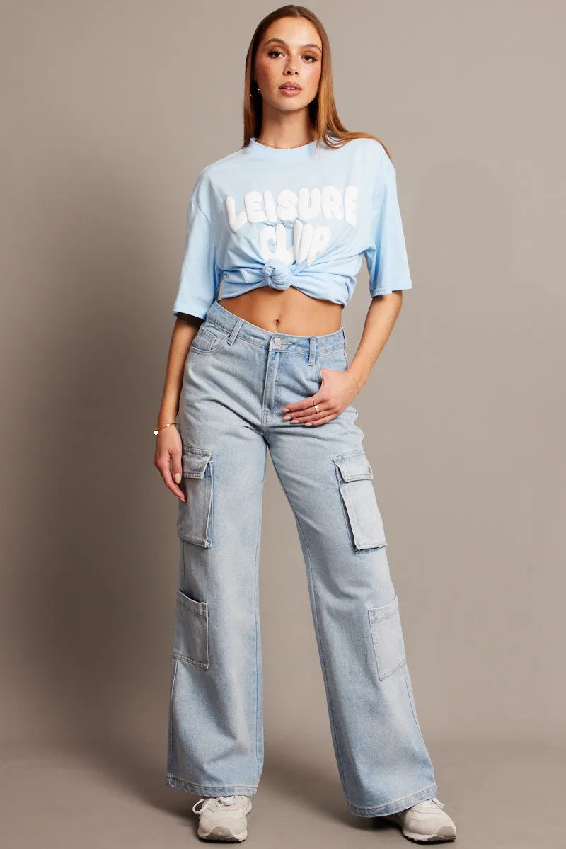 Denim Cargo Jean High Rise sold by Ally Fashion product image thumbnail 2