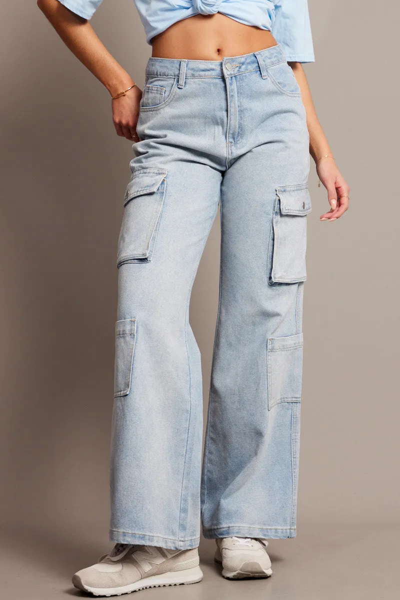 Denim Cargo Jean High Rise sold by Ally Fashion product image thumbnail 3
